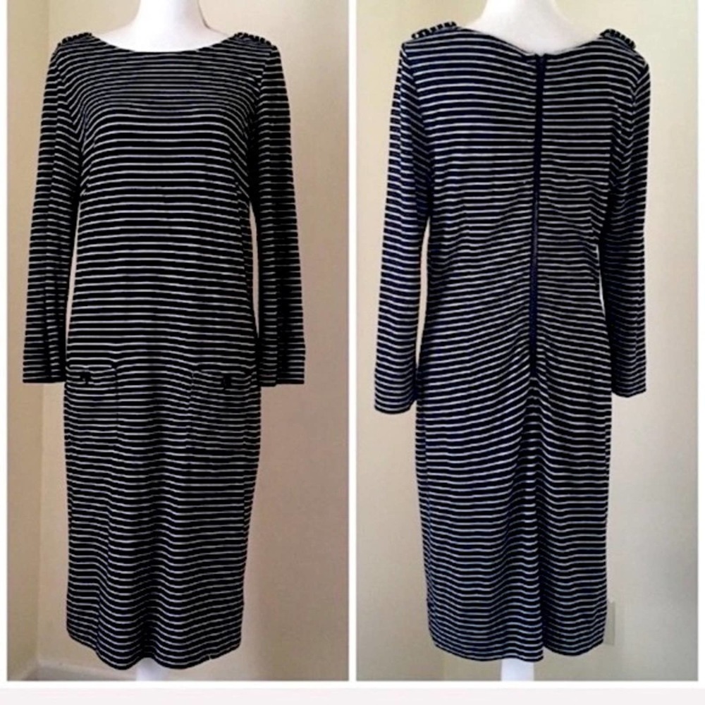 Anthropologie Shoshanna Black & White Stripe Knit Sheath Dress 8